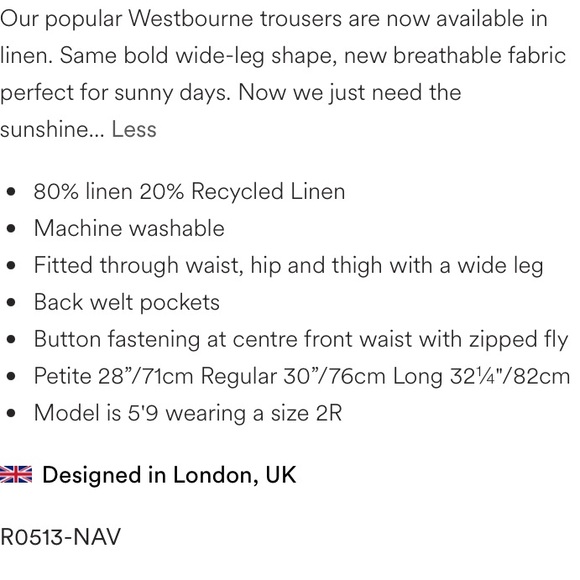 BODEN NWT Westbourne Linen Pants - Picture 6 of 7